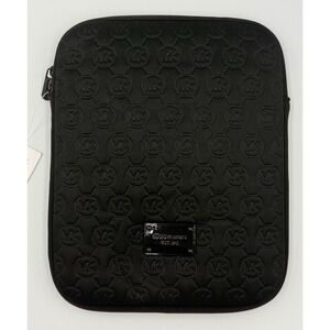 Michael Kors iPad Tablet Case Black Neoprene Padded Zip Closure 8.5" W X 10"H